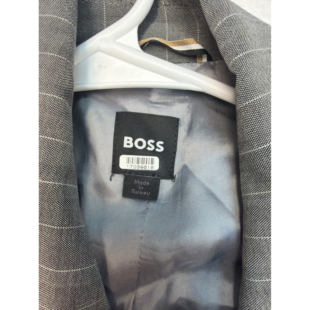 BOSS Hugo Boss Gray Pinstripe Sleeveless Vest and Wide Leg Pant Suit Set Size 4 - Picture 4 of 9